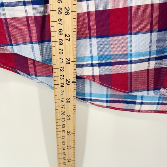Brooks Brothers Button Down Shirt Mens M Red Plaid Supima Cotton Regent Non-Iron - Picture 8 of 9